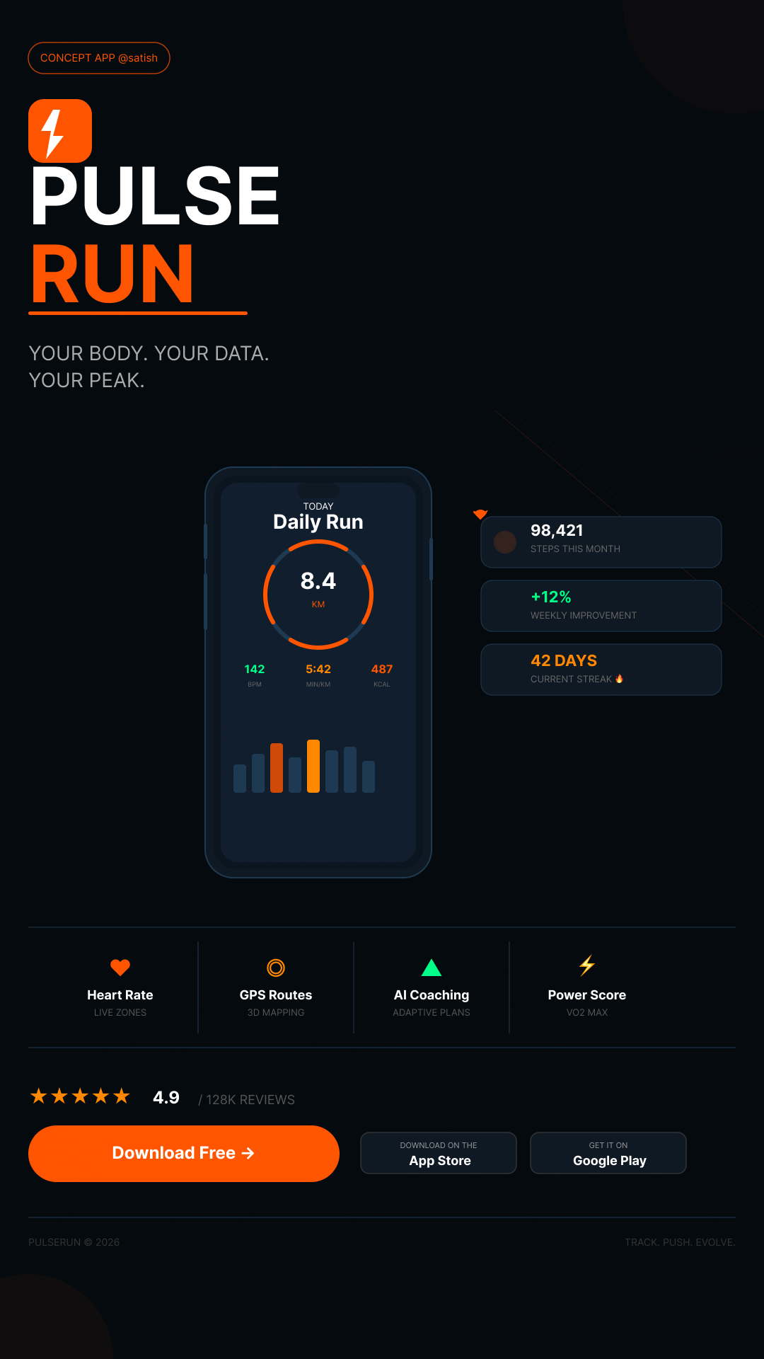 PULSERUN fitness app design